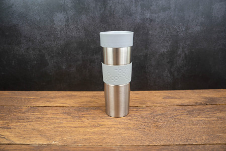 Milu Edelstahl Thermobecher to go - Hellgrau - 450ml